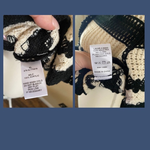 Crochet Striped Cardigan Womens Size XL - Picture 8 of 8